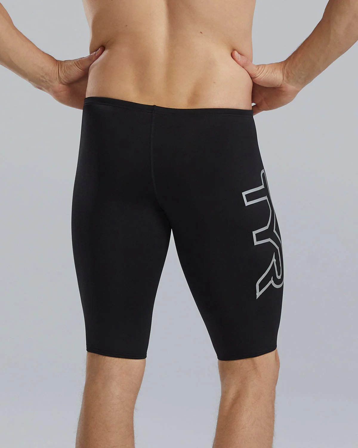Durafast Elite® Men's Large Logo Jammer Swimsuit - Solid 3 Durafast Elite® Men's Large Logo Jammer Swimsuit - Solid