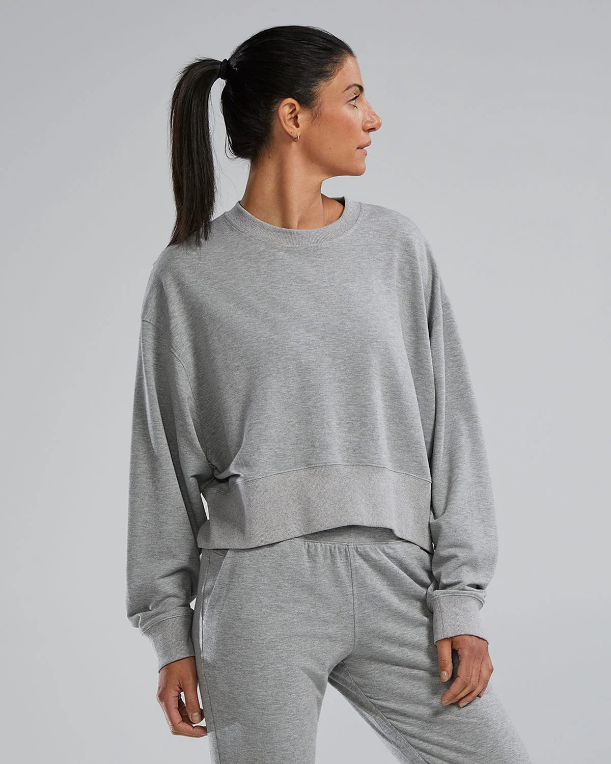 UltraSoft Women's Midweight Terry Cropped Crew 12 UltraSoft Women's Midweight Terry Cropped Crew