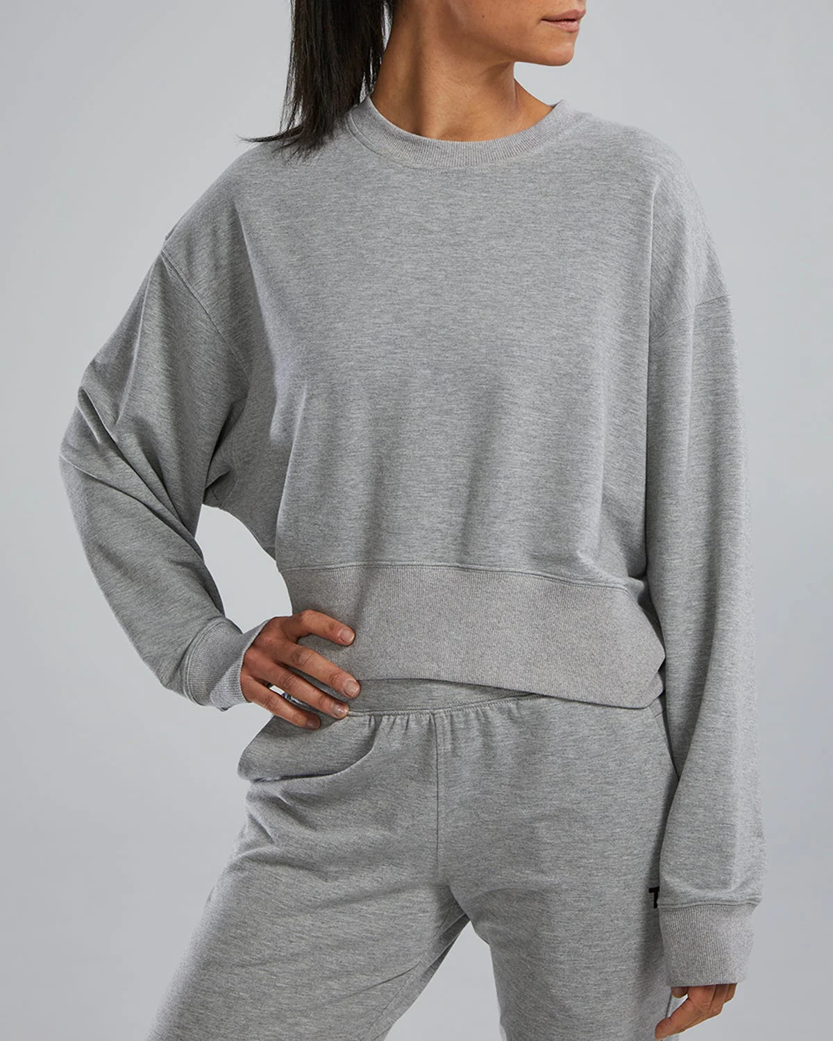 UltraSoft Women's Midweight Terry Cropped Crew 13 UltraSoft Women's Midweight Terry Cropped Crew