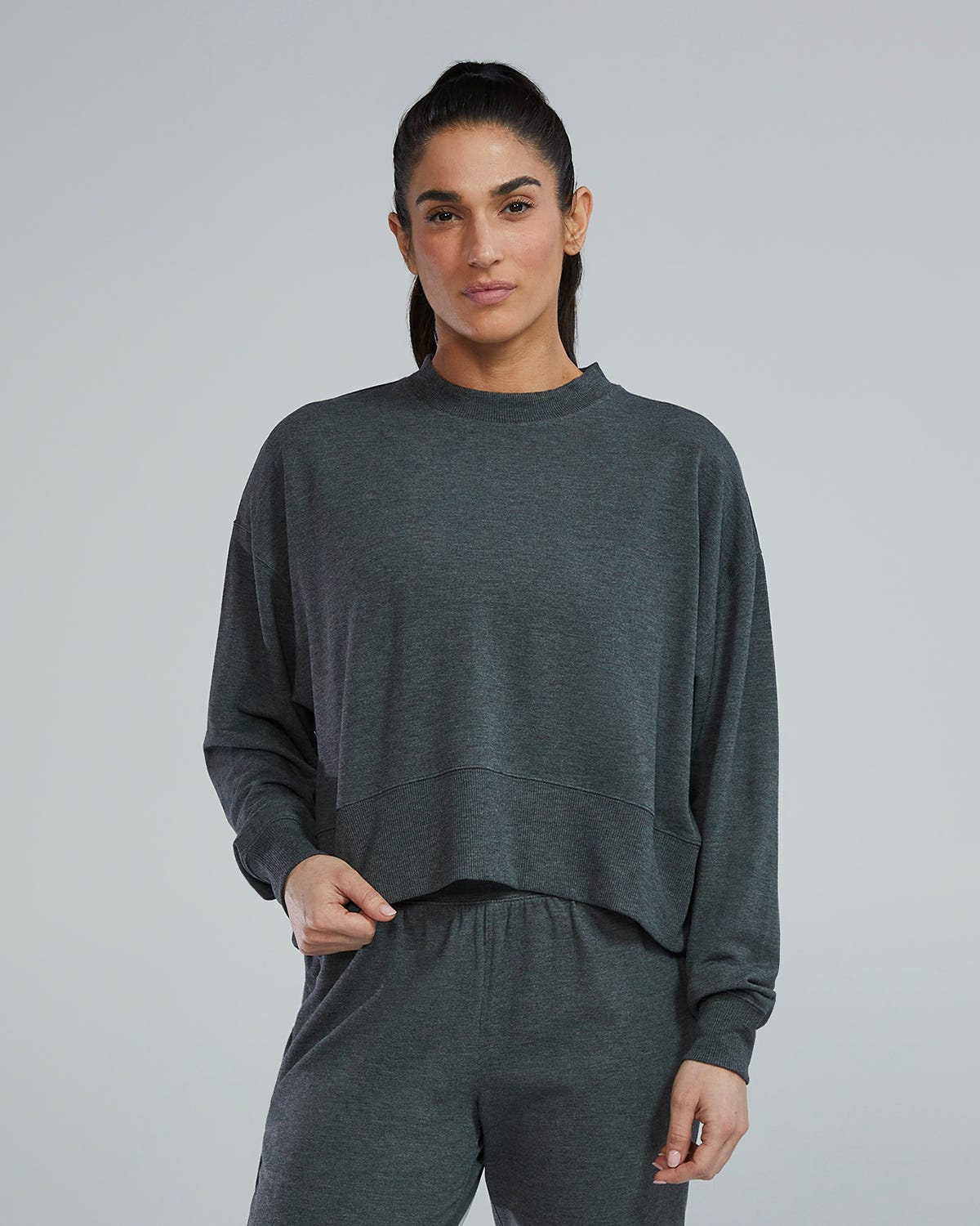 UltraSoft Women's Midweight Terry Cropped Crew 17 UltraSoft Women's Midweight Terry Cropped Crew