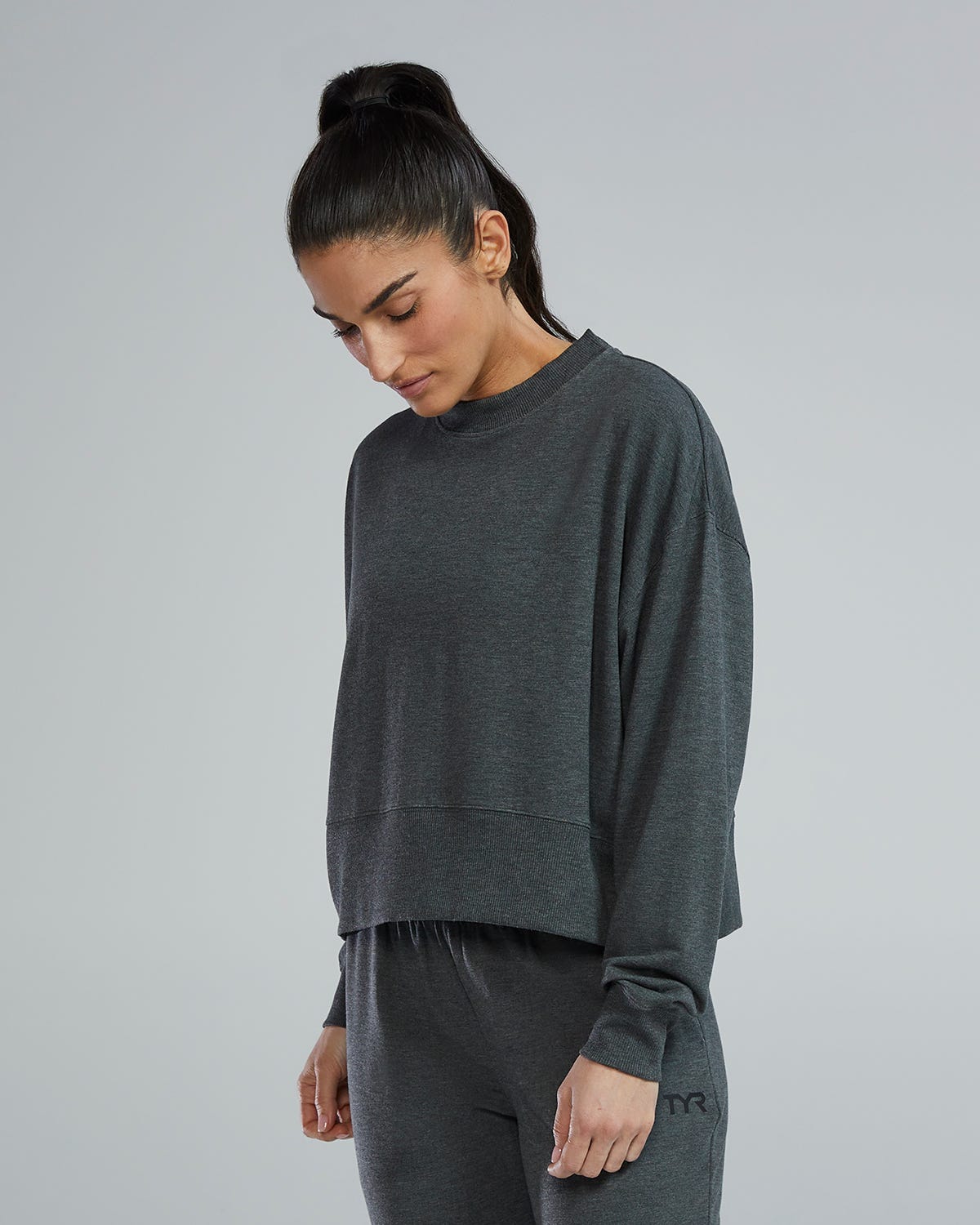 UltraSoft Women's Midweight Terry Cropped Crew 19 UltraSoft Women's Midweight Terry Cropped Crew