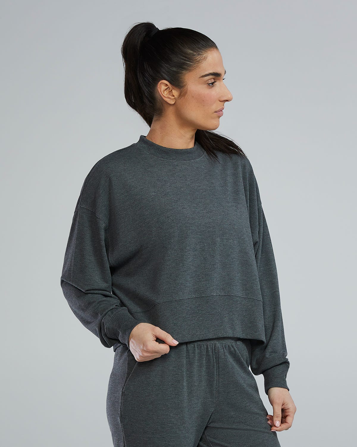 UltraSoft Women's Midweight Terry Cropped Crew 20 UltraSoft Women's Midweight Terry Cropped Crew