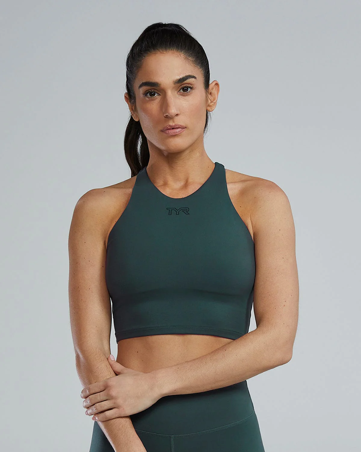 Joule Elite™ Cropped High Neck Sports Bra 26 321 Emerald / XS