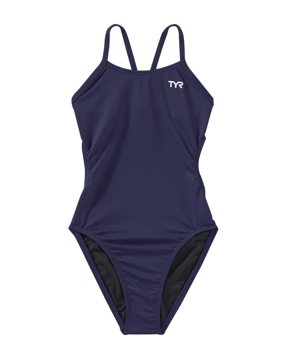 Durafast Elite® Girl's Cutoutfit Swimsuit - Solid 4 Durafast Elite® Girl's Cutoutfit Swimsuit - Solid