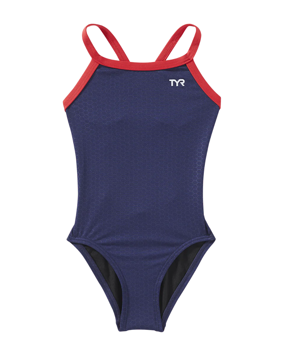 Durafast Elite® Girl's Diamondfit Swimsuit - Hexa 21 Durafast Elite® Girl's Diamondfit Swimsuit - Hexa